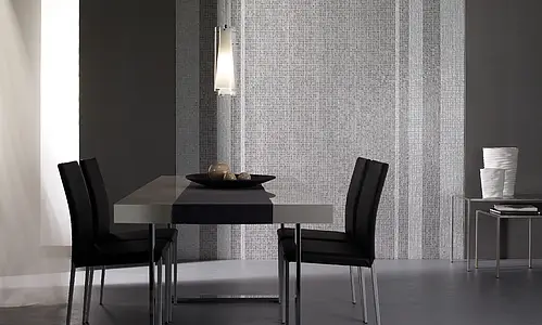 Mosaik, Textur pärlemor, Färg grå, Glas, 32.7x32.7 cm, Yta blank