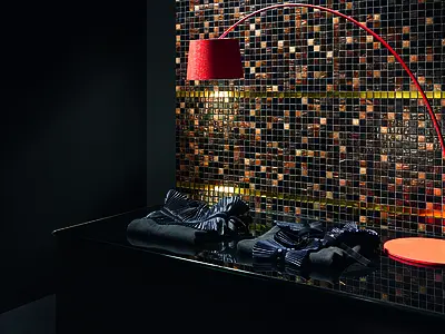Mosaico, Effetto madreperla, Colore marrone, Vetro, 32.7x32.7 cm, Superficie lucida