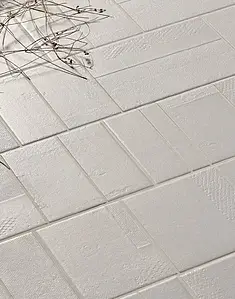Background tile, Color white, Style designer, 14x42 cm, Finish matte