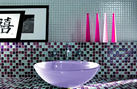 Mosaik, Farbe graue, Glas, 30x30 cm, Oberfläche glänzende