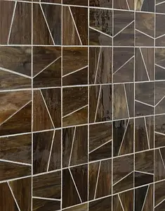 Mosaic tile, Color brown, Glass, 30.8x30.8 cm, Finish glossy