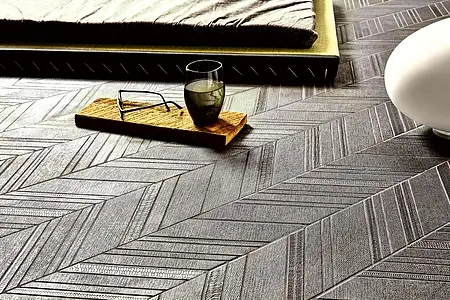 Piastrelle effetto mosaico, Colore nero, Stile design, 14x70 cm, Superficie antiscivolo