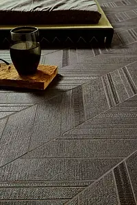 Mosaic effect tiles, Color black, Style designer, 14x70 cm, Finish antislip