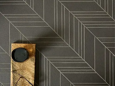 Mosaic effect tiles, Color black, Style designer, 14x70 cm, Finish antislip