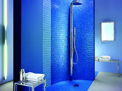 Mosaik, Textur pärlemor, Färg marinblå, Glas, 30x30 cm, Yta blank
