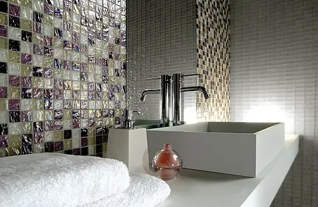 Mosaic tile, Effect mother-of-pearl, Color multicolor, Glass, 30x30 cm, Finish glossy