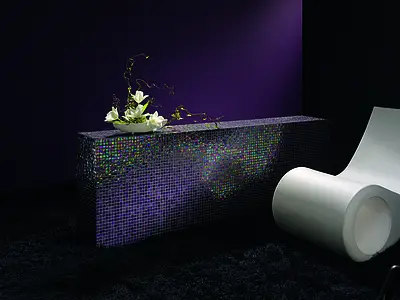 Optik perlmutt, Farbe violette, Mosaik, Glas, 29.5x29.5 cm, Oberfläche glänzende