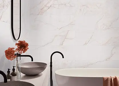 Background tile, Effect other marbles, Color white, Ceramics, 33.3x100 cm, Finish matte