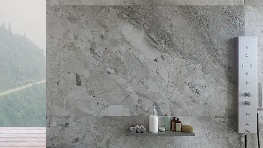 Background tile, Effect stone,other stones, Color grey, Unglazed porcelain stoneware, 100x180 cm, Finish matte
