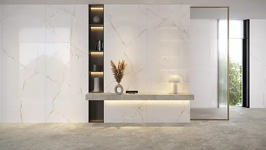 Background tile, Effect other marbles, Color white, Glazed porcelain stoneware, 100x275 cm, Finish polished