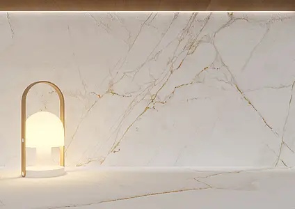 Background tile, Effect other marbles, Color white, Glazed porcelain stoneware, 150x320 cm, Finish matte