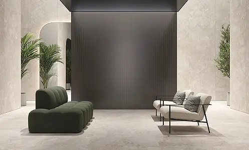 Piastrella di fondo, Effetto metallo, Colore grigio, Gres porcellanato non smaltato, 100x275 cm, Superficie opaca