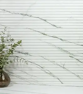 Carrelage, Effet calacatta, Teinte verte,blanche, Céramique, 33.3x100 cm, Surface mate