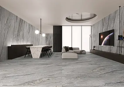 Background tile, Effect other marbles, Color grey, Glazed porcelain stoneware, 75.5x151 cm, Finish matte