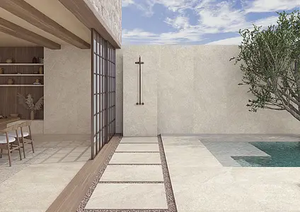 Background tile, Effect other stones, Color beige, Glazed porcelain stoneware, 100x100 cm, Finish matte