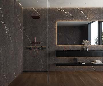 Background tile, Effect other marbles, Color brown, Glazed porcelain stoneware, 100x275 cm, Finish matte