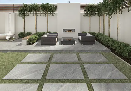 Background tile, Effect other stones, Color grey, Unglazed porcelain stoneware, 100x100 cm, Finish antislip
