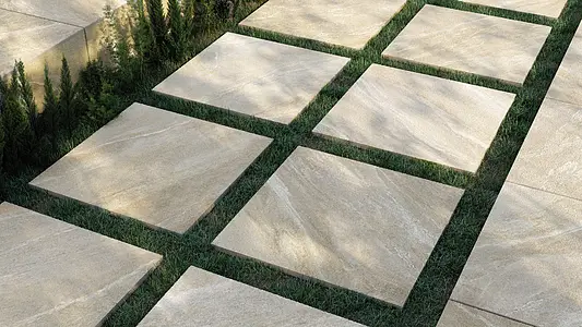 Carrelage, Effet pierre,autres types de pierre, Teinte beige, Grès cérame non-émaillé, 100x100 cm, Surface antidérapante