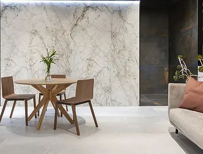 Background tile, Effect stone,other marbles,other stones, Color white, Unglazed porcelain stoneware, 100x260 cm, Finish matte