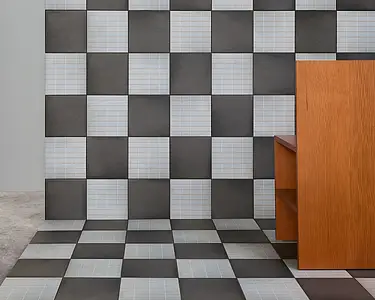 Grundflise, Farve sort, Stil designer, Glaseret porcelænsstentøj, 20.5x20.5 cm, Overflade skridsikker