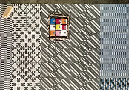 Bakgrundskakel, Textur betong, Färg flerfärgade, Stil designer, Glaserad granitkeramik, 20x20 cm, Yta matt