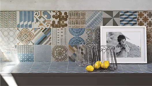 Carrelage, Effet béton, Teinte multicolore, Style patchwork,designer, Grès cérame émaillé, 20x20 cm, Surface mate
