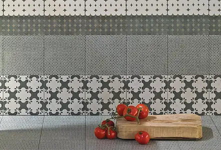 Background tile, Effect concrete, Color black,white, Style designer, Glazed porcelain stoneware, 20x20 cm, Finish matte