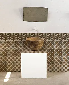 Azulejo de fundo, Efeito cimento, Cor cinzento,castanho, Estilo autor, Grés porcelânico vidrado, 20x20 cm, Superfície mate