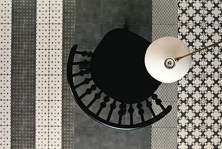 Background tile, Effect concrete, Color black, Style designer, Glazed porcelain stoneware, 20x20 cm, Finish matte