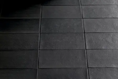 Piastrella di fondo, Colore nero, Stile design, Gres porcellanato non smaltato, 18x26.5 cm, Superficie opaca