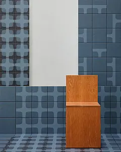 Background tile, Effect faux encaustic tiles, Color navy blue, Style designer, Glazed porcelain stoneware, 20.5x20.5 cm, Finish antislip