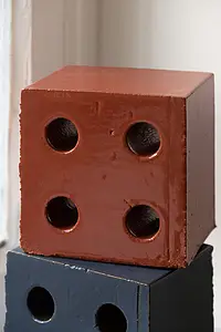 Block, Cor vermelho, Estilo autor, Terracota, 13x13 cm, Superfície 3D
