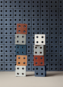 Блок, Цвет синий, Стиль дизайнерский, Терракота, 13x13 см, Поверхность 3D