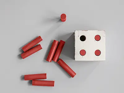 Blok fliser, Farve hvid, Stil designer, Terracotta, 13x13 cm, Overflade 3D