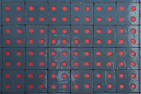 Blok fliser, Farve marineblå, Stil designer, Terracotta, 13x13 cm, Overflade 3D