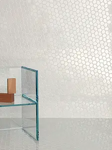 Mosaïque, Teinte blanche, Style designer, Grès cérame émaillé, 23.1x39.9 cm, Surface brillante