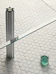 Mosaik, Farbe weiße, Stil design, Glasiertes Feinsteinzeug, 23.1x39.9 cm, Oberfläche matte
