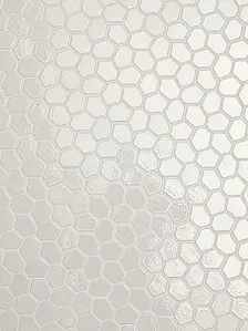 Mosaic tile, Color white, Style designer, Glazed porcelain stoneware, 23.1x39.9 cm, Finish glossy