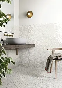 Colore bianco, Stile design, Mosaico, Gres porcellanato smaltato, 23.1x40.3 cm, Superficie opaca