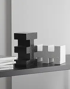 Block, Farbe weiße, Stil design, Terracotta, 13x22 cm, Oberfläche glänzende