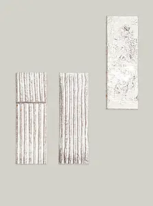 Bakgrunnsflis, Farge hvit, Stil håndlaget,designer, Keramikk, 7.5x22.5 cm, Overflate 3D
