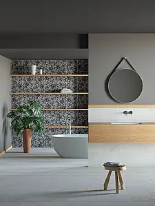 Grundflise, Farve sort-hvid, Stil designer, Glaseret porcelænsstentøj, 30x30 cm, Overflade skridsikker