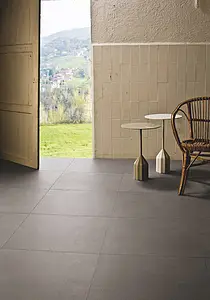 Bakgrunnsflis, Farge grå, Stil designer, Uglasert porselenssteintøy, 60x60 cm, Overflate matt
