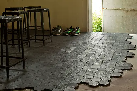 Mosaik, Färg grå, Stil designer, Oglaserad granitkeramik, 21x44 cm, Yta 3D