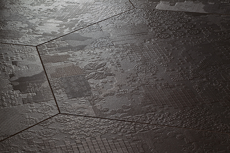 Bakgrunnsflis, Farge svart, Stil designer, Uglasert porselenssteintøy, 120x120 cm, Overflate matt