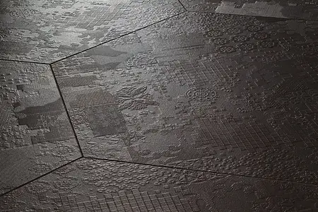 Bakgrundskakel, Färg svart, Stil designer, Oglaserad granitkeramik, 120x120 cm, Yta matt