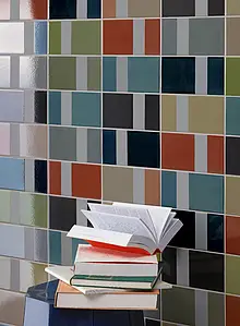 Azulejo base, Color multicolor, Estilo de autor, Gres porcelánico esmaltado, 9.4x18.7 cm, Acabado brillo