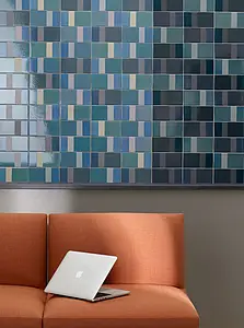Farbe multicolor, Stil design, Hintergrundfliesen, Glasiertes Feinsteinzeug, 9.4x18.7 cm, Oberfläche glänzende