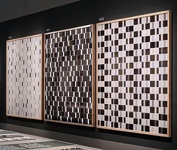 Background tile, Color grey,black, Style designer, Glazed porcelain stoneware, 9.4x18.7 cm, Finish glossy