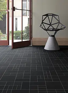 Mosaik, Textur enfärgad, Färg svart, Stil hanverksmässig,designer, Kakel, 30.2x30.2 cm, Yta halksäker